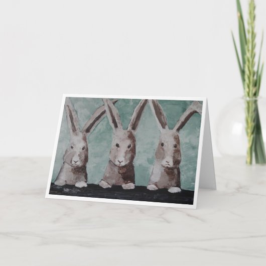 Three Incredulous Rabbits Card Kaart (Voorkant)