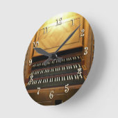 Three-keyboard clock for organists ronde klok (Hoek)
