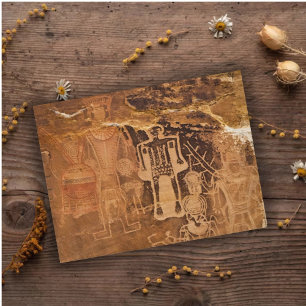 Three Kings Petroglyph McConkie Ranch Utah Briefkaart