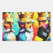 Three Kings Rechthoekige Sticker (Voorkant)