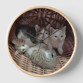 Three Kittens in a Wicker Basket