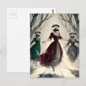 Three levitating women vintage telephone heads briefkaart (Voorkant / Achterkant)