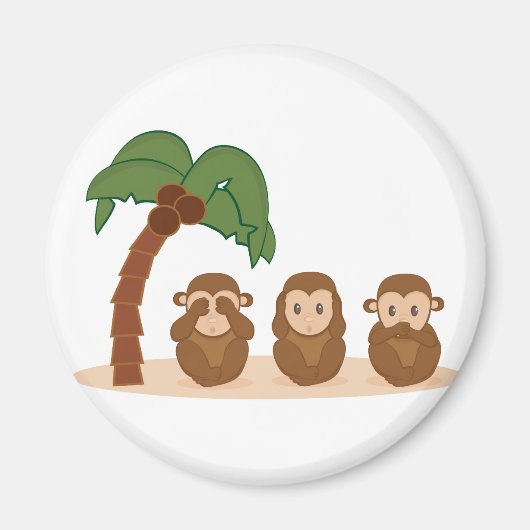 Three little monkeys - três macaquinhos magneet (Voorkant)