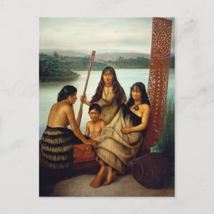 'Three Maori Girls and a Boy' - Lindauer Briefkaar Briefkaart