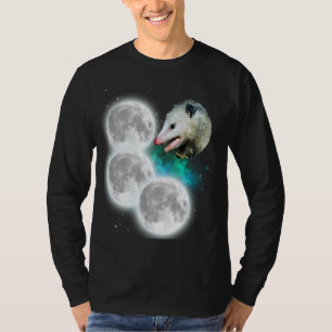 Three Moons Opossum - Weird Cursed Meme Possum T-shirt