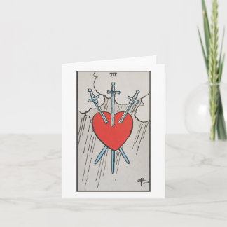 Three of swords blank card kaart