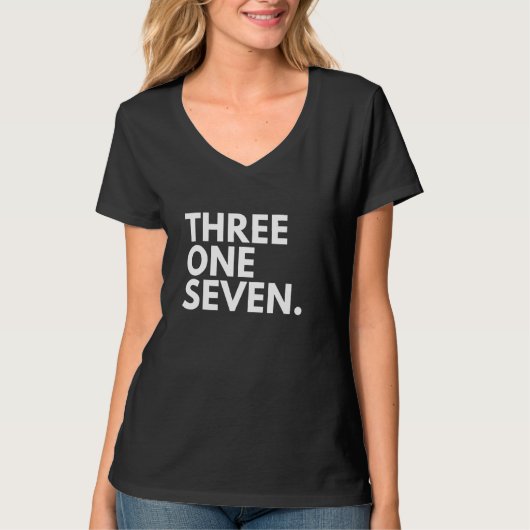 THREE ONE SEVEN Area Code 317 Indianapolis IN Indi T-shirt (Voorkant)