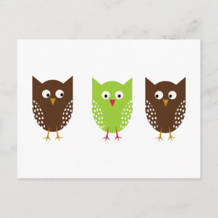 Three Owls Christmas Postcard Feestdagenkaart