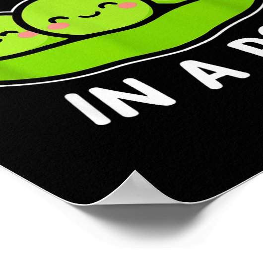 Three Peas In A D Cute Kawaii Funny  Poster (Hoek)