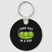 Three Peas In A D Cute Kawaii Funny Sleutelhanger (Voorkant)