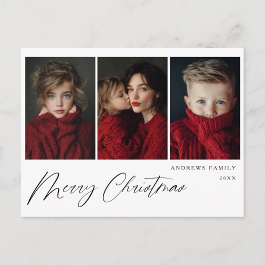 Three photo Christmas Holiday Design Feestdagenkaart (Voorkant)
