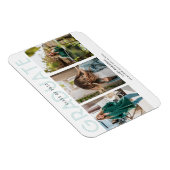 Three Photo Collage Announcement Magneet (Rechterzijde)