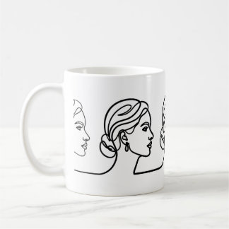 Three Profiles in One Line – Minimalistic Panorama Koffiemok