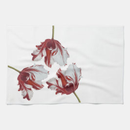 Three Red Tulips Theedoek