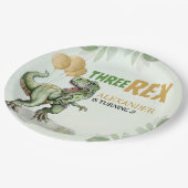 Three Rex - Birthday Boy 3rd with Dinosaur Theme Papieren Bordje (Gekanteld)