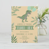 Three-Rex Birthday Invitation (Debout devant)