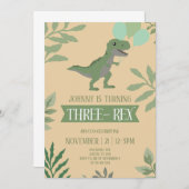 Three-Rex Birthday Invitation (Devant / Derrière)