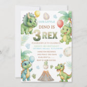 Three-Rex Birthday Invitation with Maze Invitation (Devant)