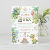 Three-Rex Birthday Invitation with Maze Invitation (Debout devant)