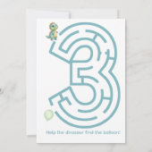 Three-Rex Birthday Invitation with Maze Invitation (Dos)