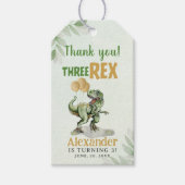 Three Rex - Funny Birthday 3rd Boy Dinosaur Cadeaulabel (Voorkant)