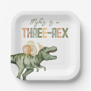 Three-Rex Party Papieren Borden Bordje