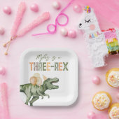 Three-Rex Party Papieren Borden Papieren Bordje (Feest)