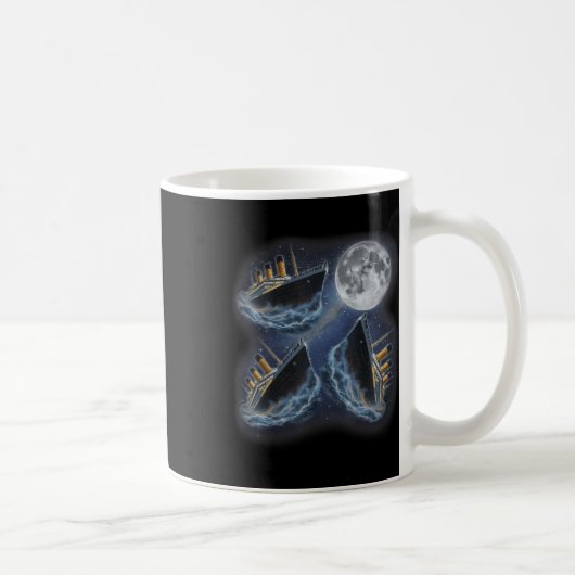 Three Rms Titanic Moon 3 Howling At Moon Funny Wei Koffiemok (Rechts)