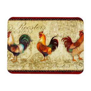 Three Roosters Magneet