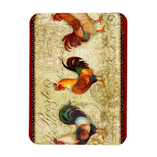 Three Roosters Magneet (Verticaal)