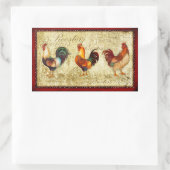 Three Roosters Rechthoekige Sticker (Tas)