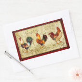 Three Roosters Rechthoekige Sticker (Envelop)