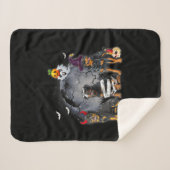 Three Rottweilers Satan Witch Mummy Halloween Cost Sherpa Deken (Voorkant (horizontaal))