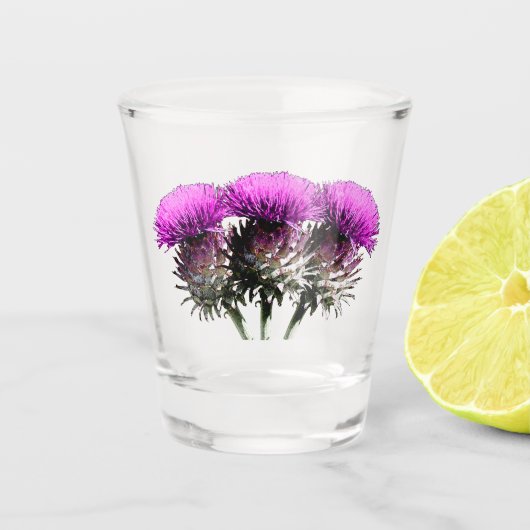 Three Scottish Thistles Shot Glas (Voorkant)
