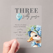 Three Silly Goose Boy 3rd Birthday  Invitation (In situ (ordinateur de poche))
