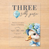Three Silly Goose Boy 3rd Birthday  Invitation (Recto)