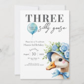 Three Silly Goose Boy 3rd Birthday  Invitation (Devant)