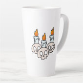 Three Skulls with Burning Candles Latte Mok (Rechterhoek)