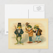 "Three Sociable Frogs" Briefkaart (Voorkant / Achterkant)