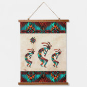 Three Southwest Kokopelli Hangend Wandkleed (Voorkant)