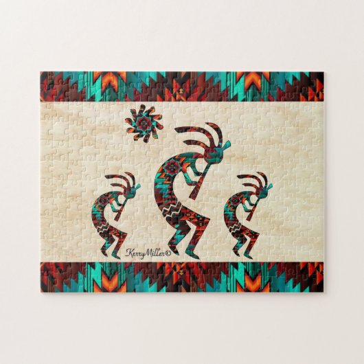 Three Southwest Kokopelli Legpuzzel (Horizontaal)