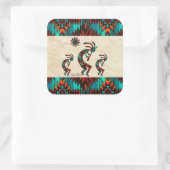 Three Southwest Kokopelli Vierkante Sticker (Tas)