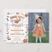 Three Spirit Spooky Leuke Groovy Halloween Foto Kaart (Voorkant)