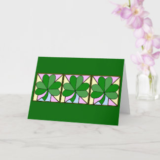 THREE SQUARES WITH SHAMROCKS, "ST. PATRICK'S DAY G KAART