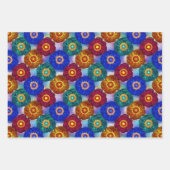 Three Stained Glass Abstract Floral Patterns Inpakpapier Vel (Voorkant 3)