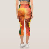 Three Sunflower Capri Leggings (Verso)