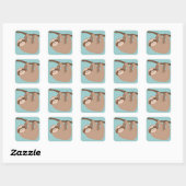 Three-Toed Sloth Vierkante Sticker (Vel)