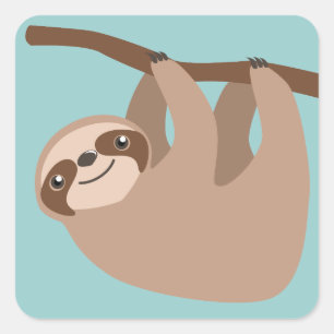 Three-Toed Sloth Vierkante Sticker