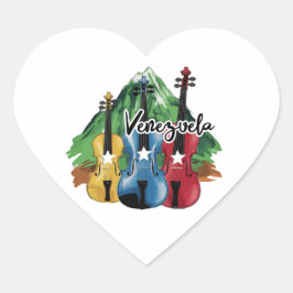 three Venezuelan violins Hart Sticker