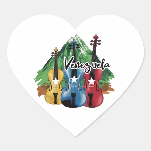 three Venezuelan violins Hart Sticker (Voorkant)
